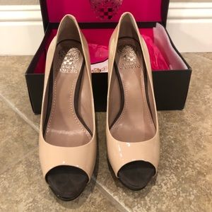 Nude and Black Vince Camuto Heels